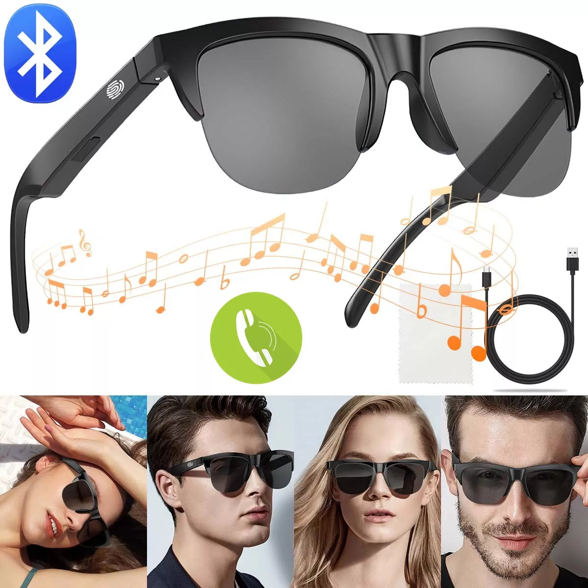 Lentes de Sol Bluetooth con Micrófono - Alta Definición y Comodidad