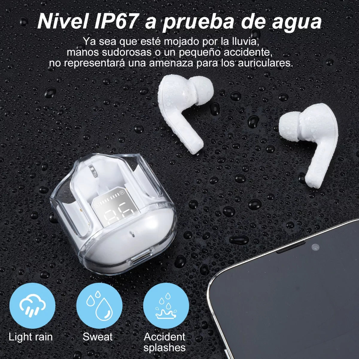 Auricular Audífonos Inalámbricos Bluetooth De Transparente - Metacompras