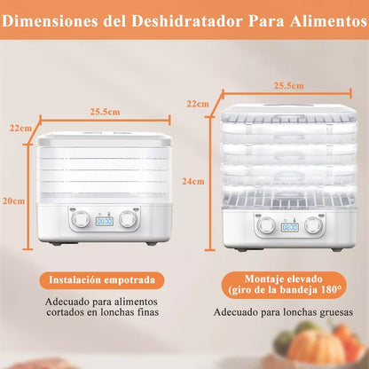 Deshidratador de Alimentos con 5 Bandejas - Secado Eficiente y Saludable - Metacompras