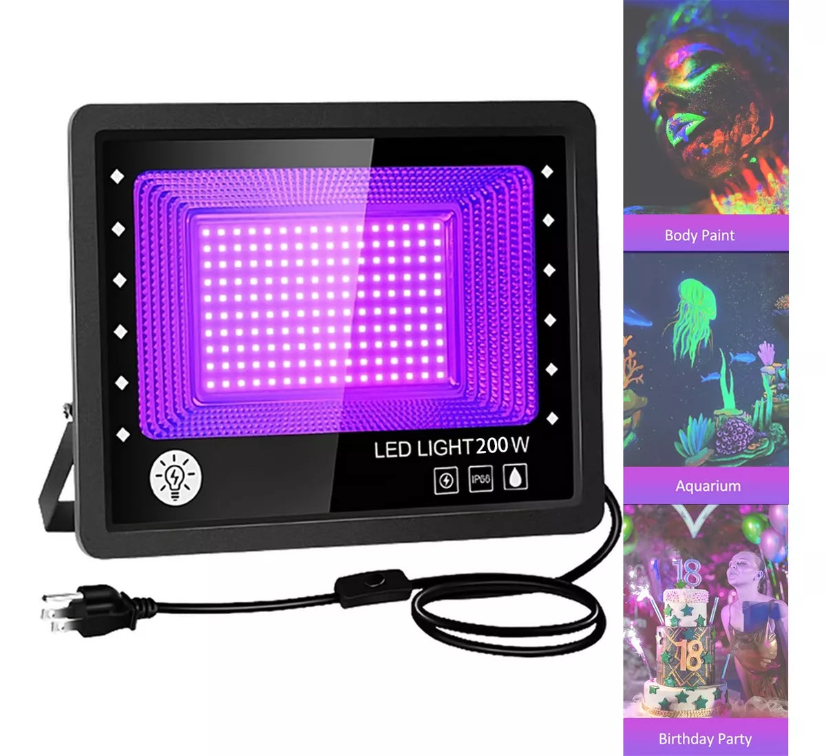 Reflector de Luz Ultravioleta 200W - Potente para Esterilización y Detección