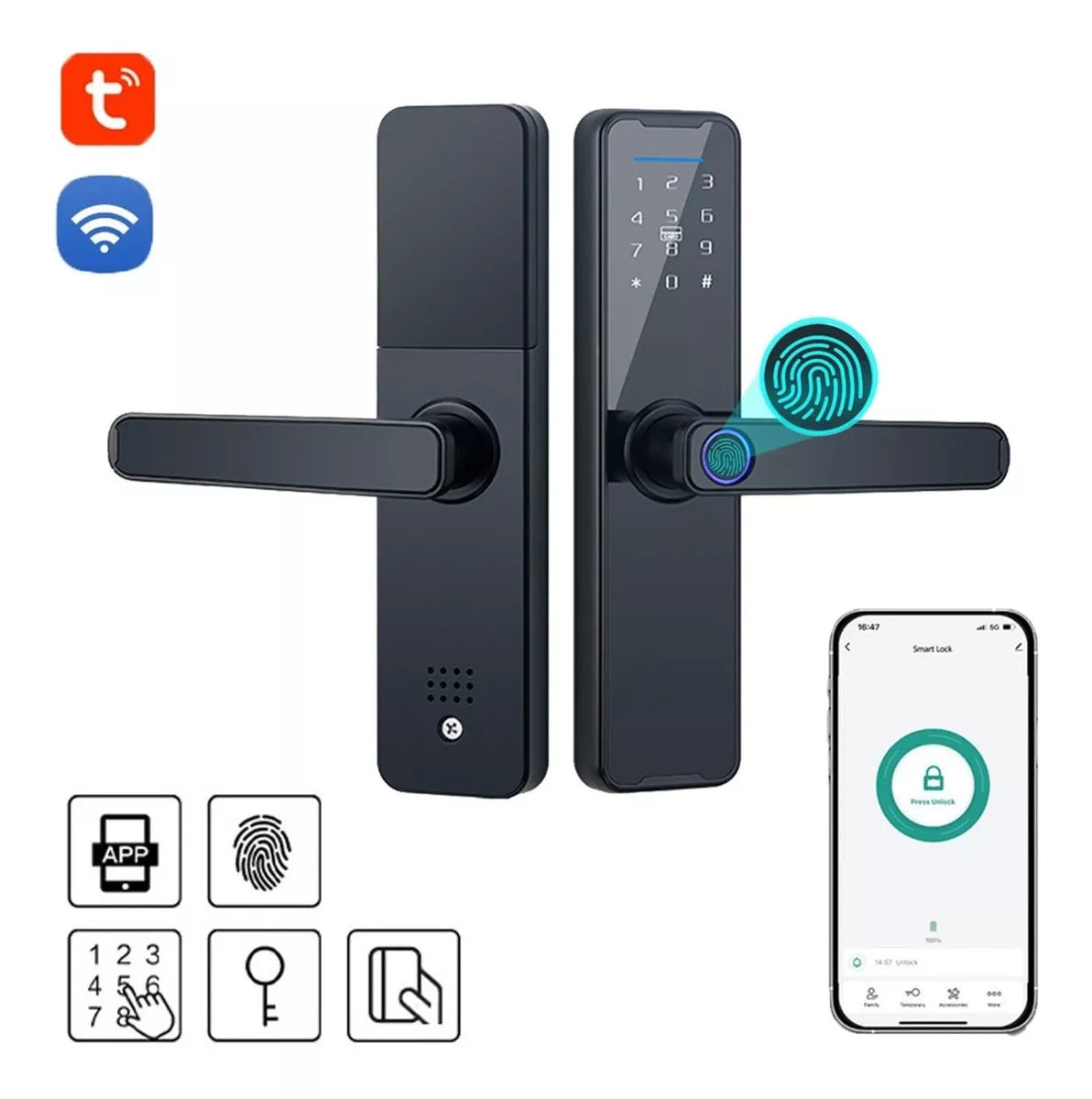 Cerradura Inteligente Electrónica con Huella Digital y Control por App - Alta Seguridad