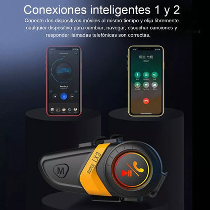 Auriculares Bluetooth Para Casco De Motocicleta 1200mah - Metacompras