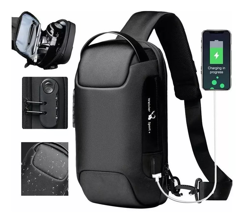 Bolso Bandoler De Pech Para Hom Con Puert De Carga Usb - Metacompras