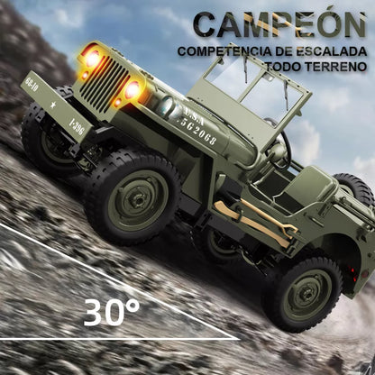 Coche Control Remoto Jjrc Jeep Willys MB1941 - Detalles Realistas y Luces LED - Metacompras