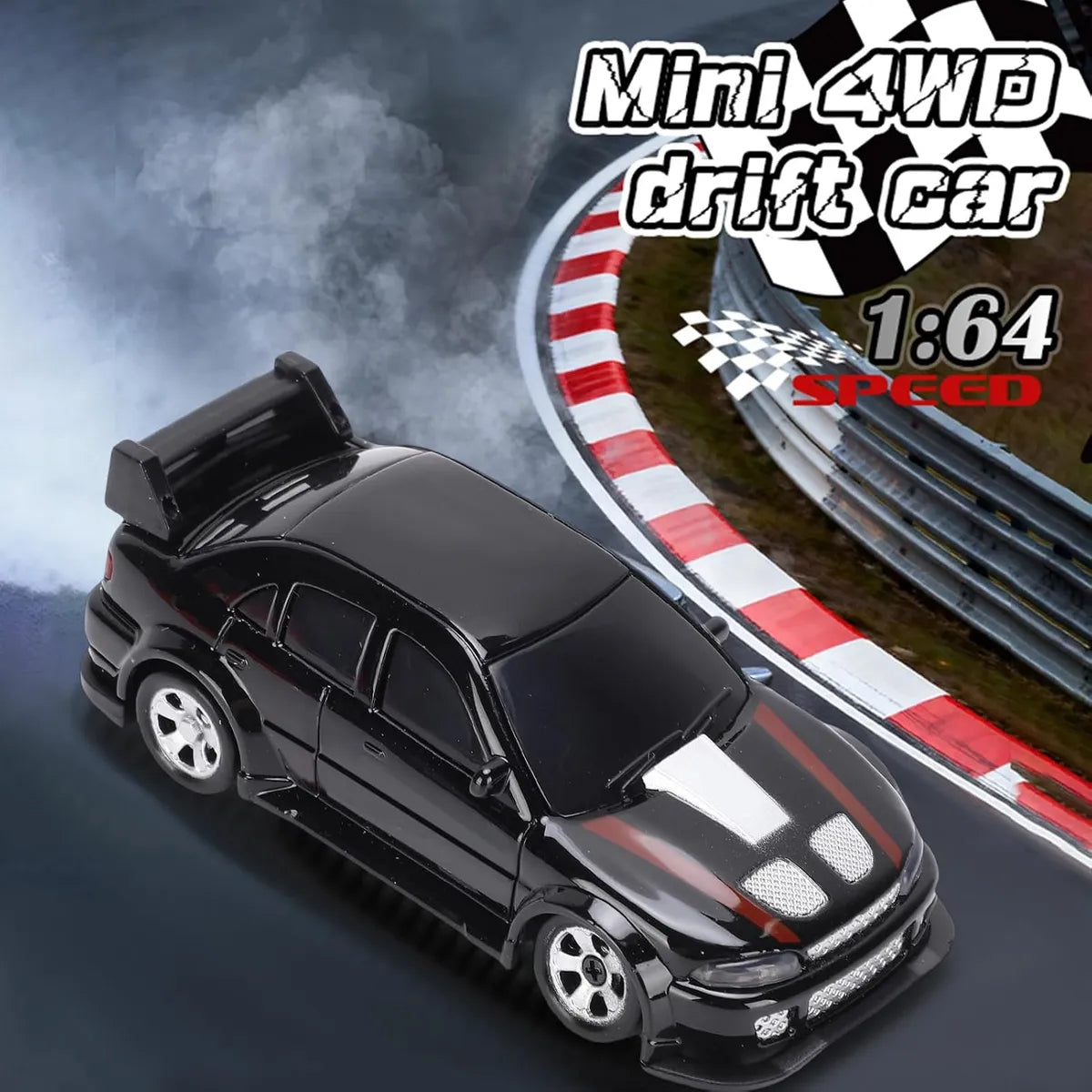 Mini Auto RC Drift 1:64 4WD con Luz LED - Diversión Compacta y Ágil