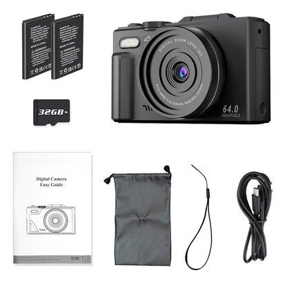 Cámara Digital Ourlife Full HD 4K con Pantalla LCD Giratoria 180° Negra