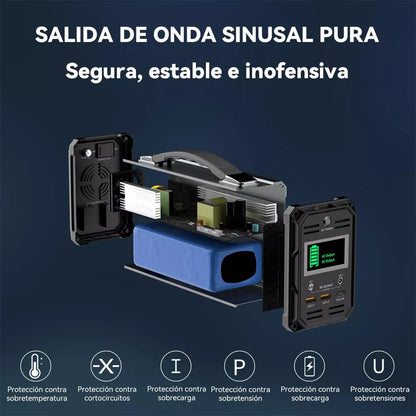 Banco de Energía Flashfish G300 300W – Generador Solar Portátil para Camping y Emergencias
