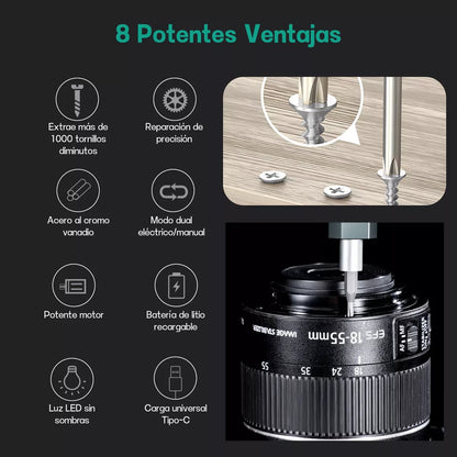 Kit de Desarmadores Eléctrico de Precisión 82 en 1 - Potente, Portátil y Magnético