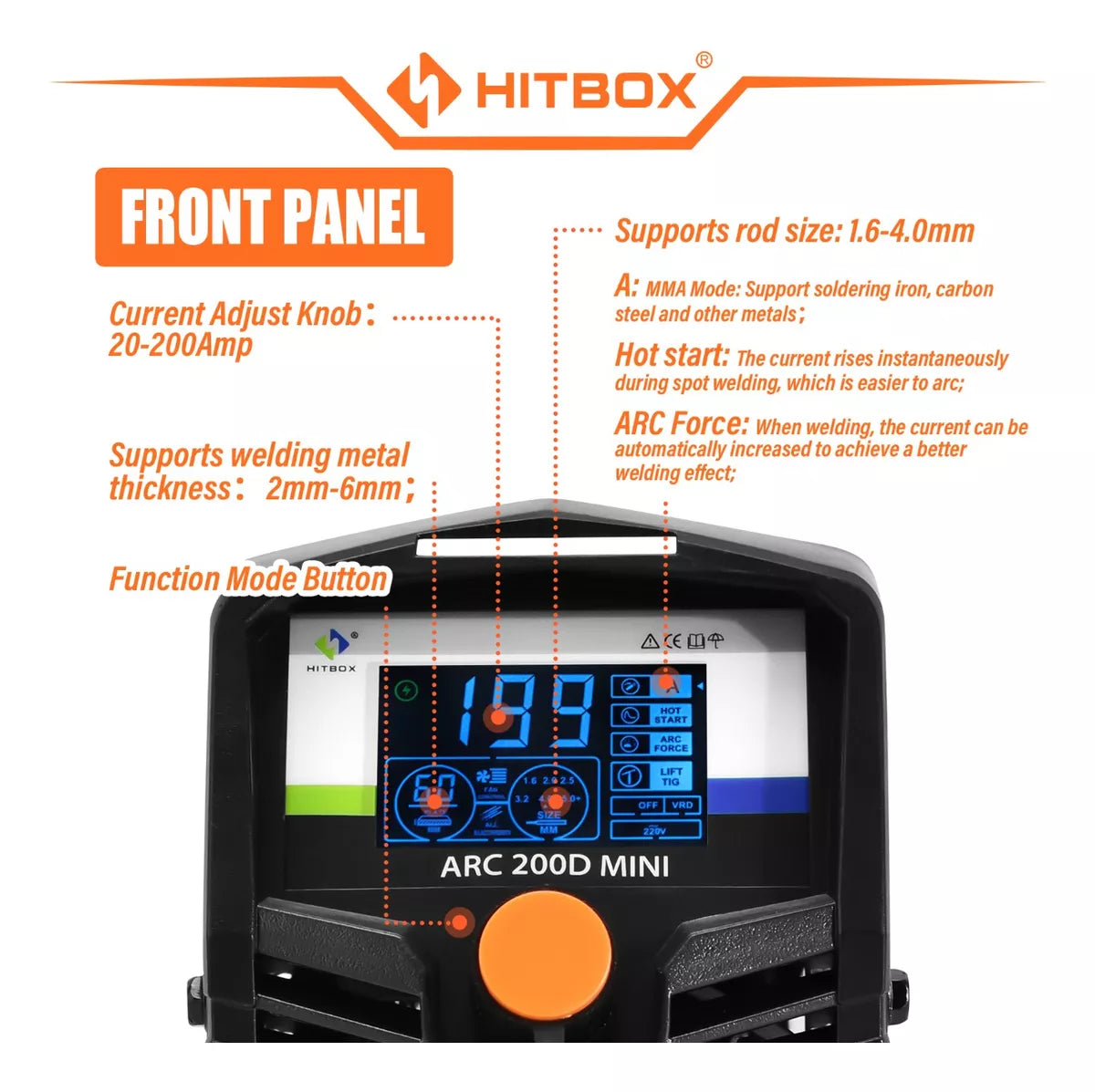 Soldadora Inverter Hitbox Igbt 110/220v 200a - Metacompras