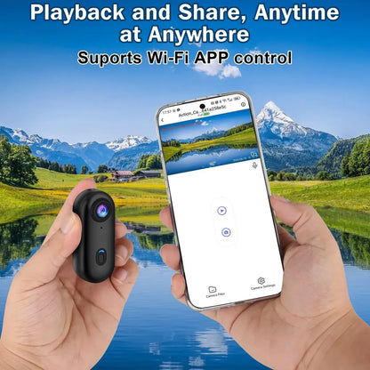 Cámara de Acción 4K Body Cam con Clip de Resorte para Aventuras