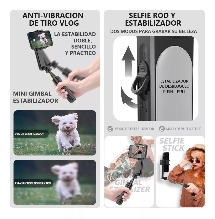 Estabilizador Gimbal Con Luz Led Remoto Para Celular - Metacompras