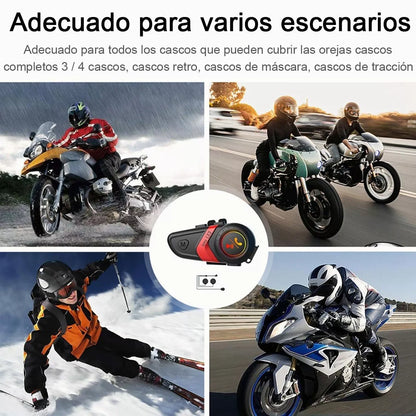 Auriculares Bluetooth Para Casco De Motocicleta 1200mah - Metacompras
