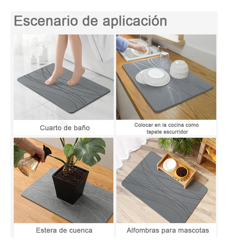 Tapete De Diatomeas Secado Rápido 60x39cm - Antideslizante y Duradero - Metacompras