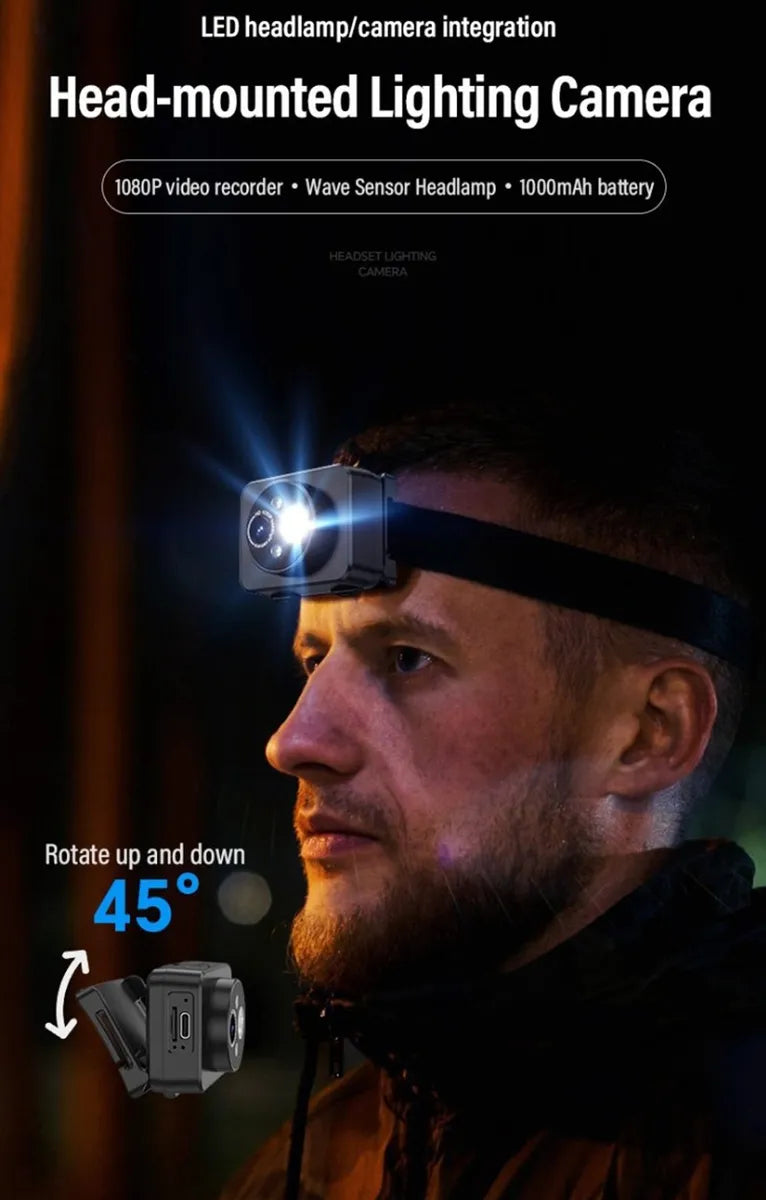 Cámara de Acción HD 1080p con Lámpara LED - Grabación Versátil