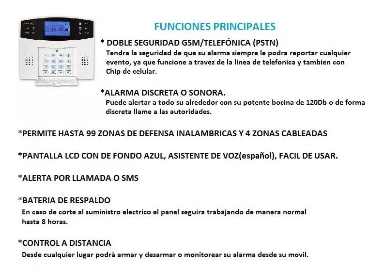 Alarma Casa-negocio Inalambrica Chip Gsm-linea Fija - Metacompras