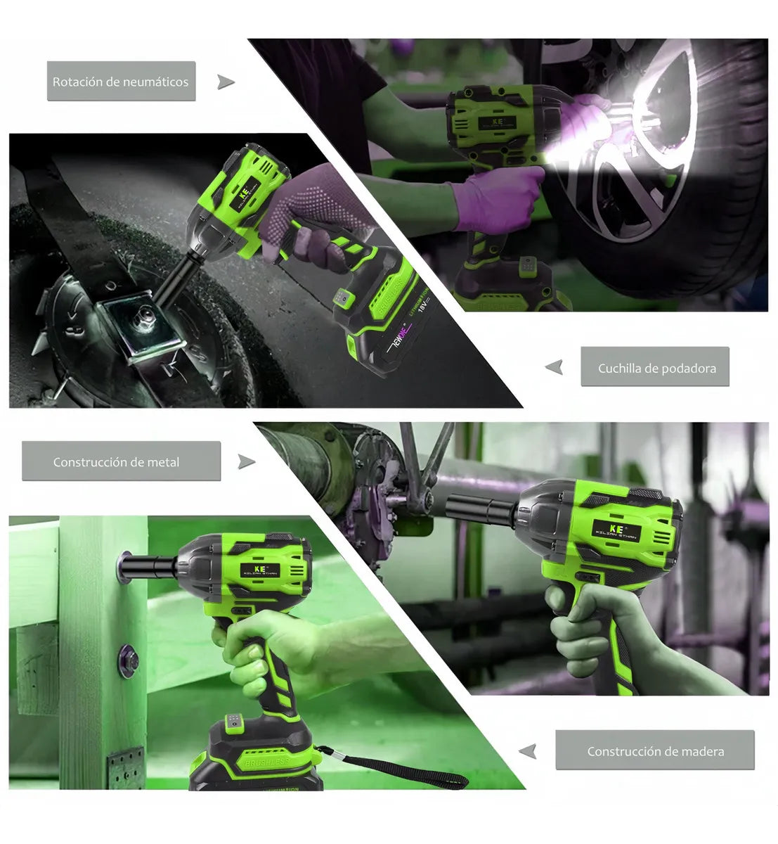Kit Completo de Herramientas Eléctricas 46pcs: Llaves de Impacto y Taladro Inalámbrico