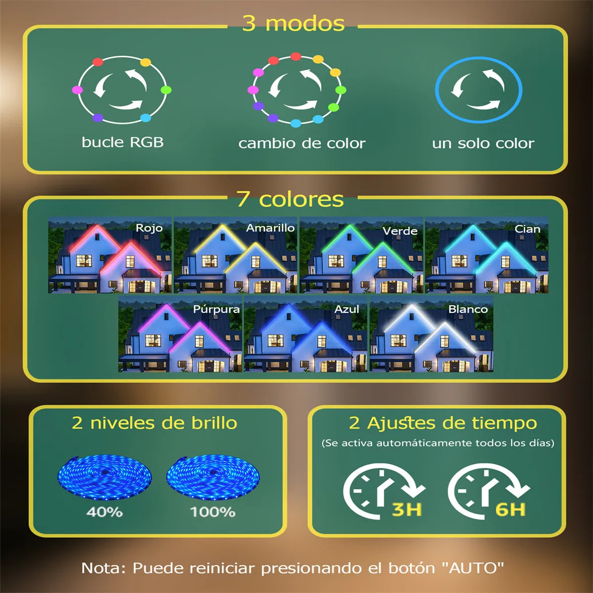Tiras LED Solares 100W 10m RGB Impermeables y Recortables para Exterior