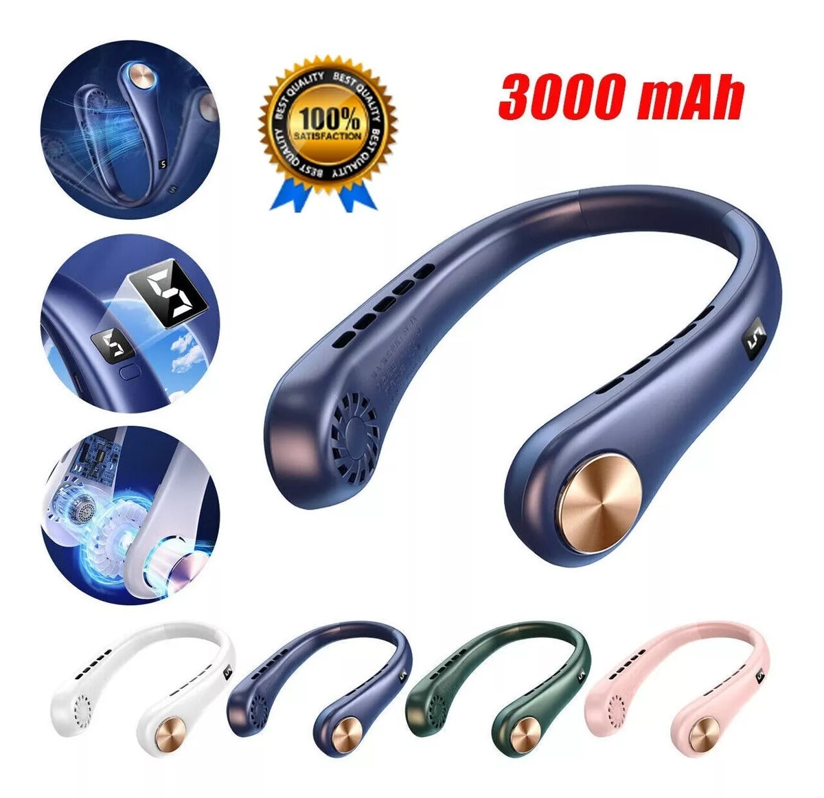 Ventilador Portátil Silencioso y Recargable USB Ideal para Viajes