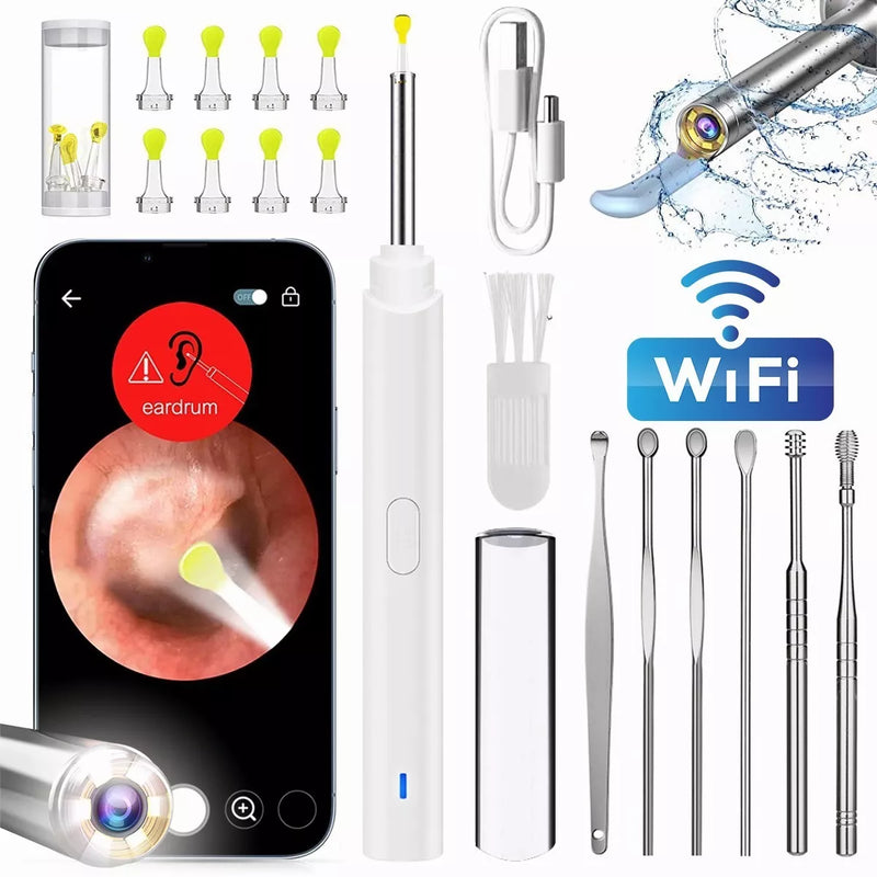 Limpiador De Oidos Cámara Otoscopio Endoscopio Wifi Blanco - Metacompras