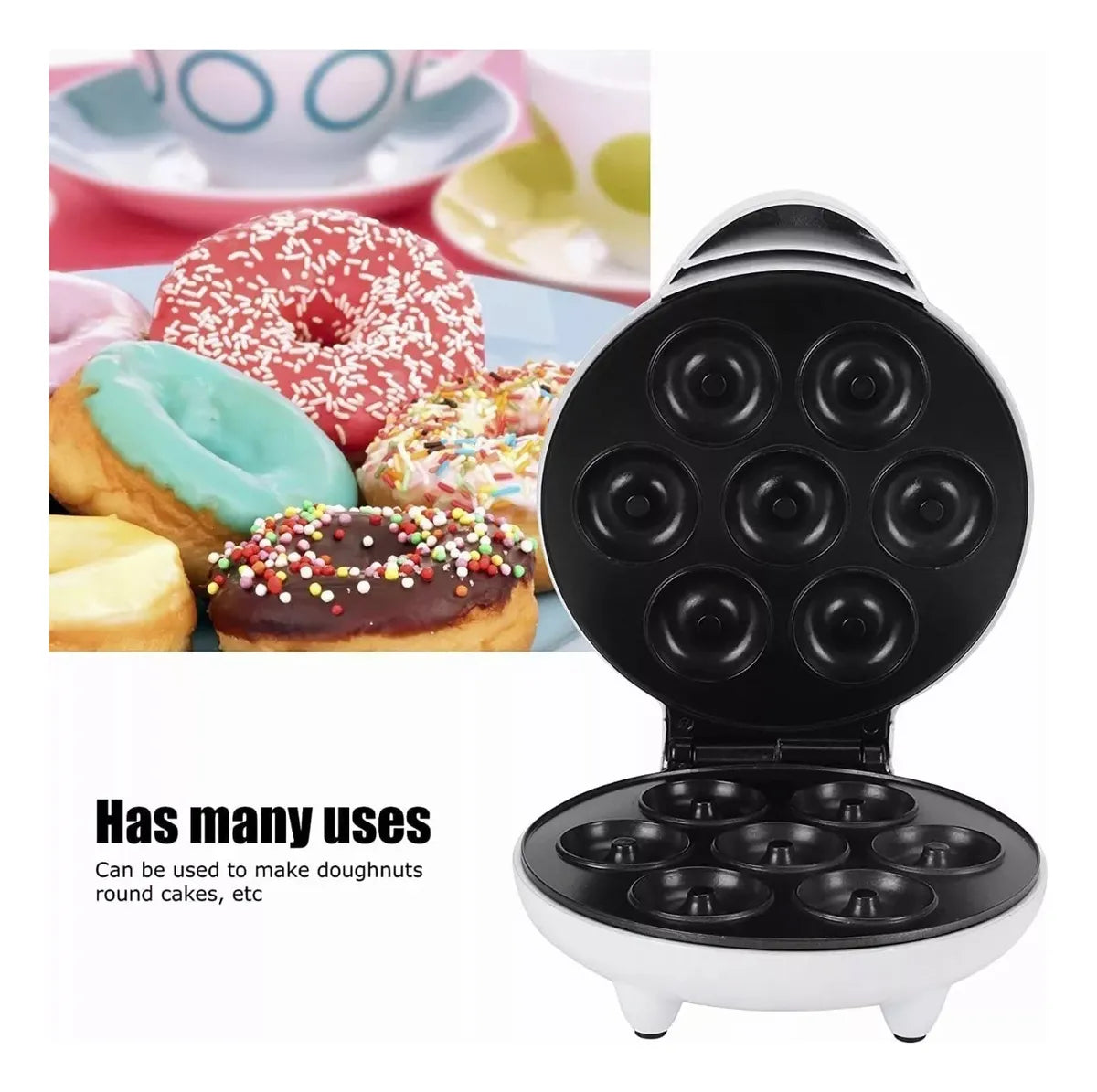 Máquina de Donas 1200W para Desayuno en Casa - Fácil y Rápida de Usar