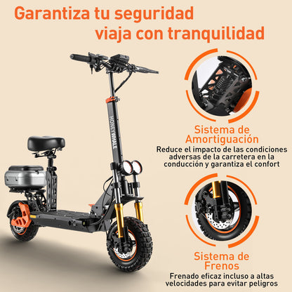 Scooter Eléctrico H3 1000W para Adultos - Alta Velocidad y Comodidad