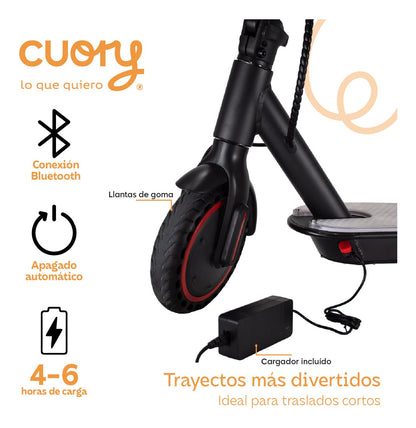 Scooter Eléctrico Plegable con Bluetooth - Velocidad 32 km/h y 350W