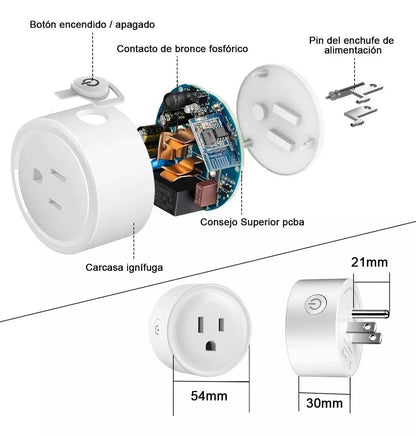 Pack de 4 Enchufes Inteligente Wifi Smart Plug Para Alexa Google Home - Metacompras