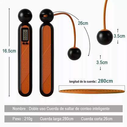 Cuerda Para Saltar Con Contador Y Cálculo Ajustable 2 En 1 - Metacompras