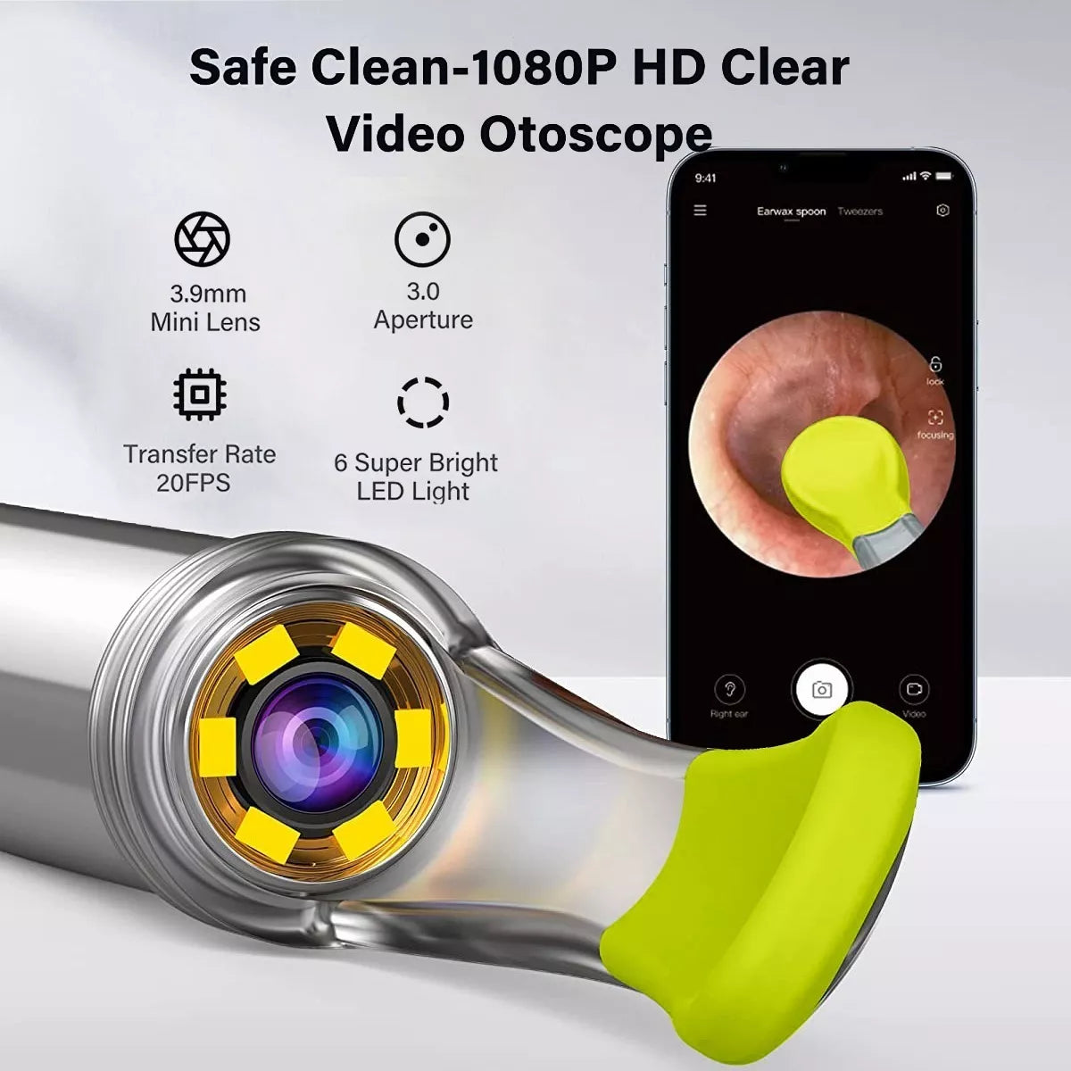 Otoscopio médico en oído limpiador oído endoscopio cámara selector oído  limpieza cera Android Pc tipo C Sincero Hogar