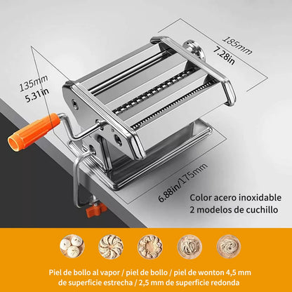Máquina para Hacer Pasta Fresca en Acero Inoxidable - Ajustable y Duradera