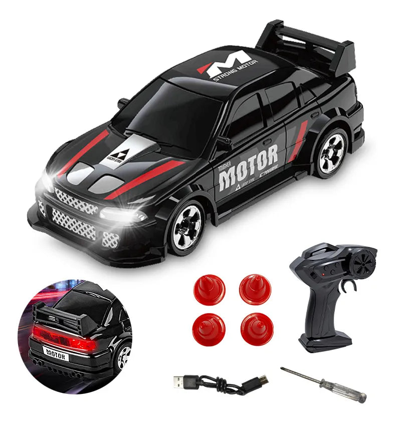 Mini Auto RC Drift 1:64 4WD con Luz LED - Diversión Compacta y Ágil