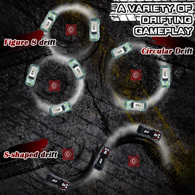 Mini Auto RC Drift 1:64 4WD con Luz LED - Diversión Compacta y Ágil