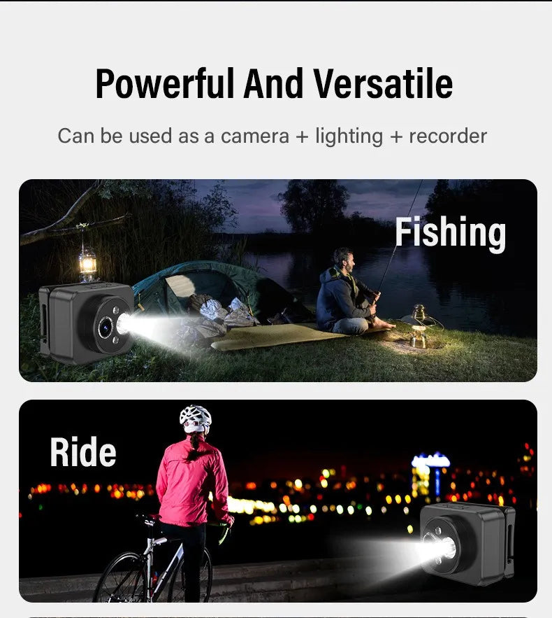 Cámara de Acción HD 1080p con Lámpara LED - Grabación Versátil