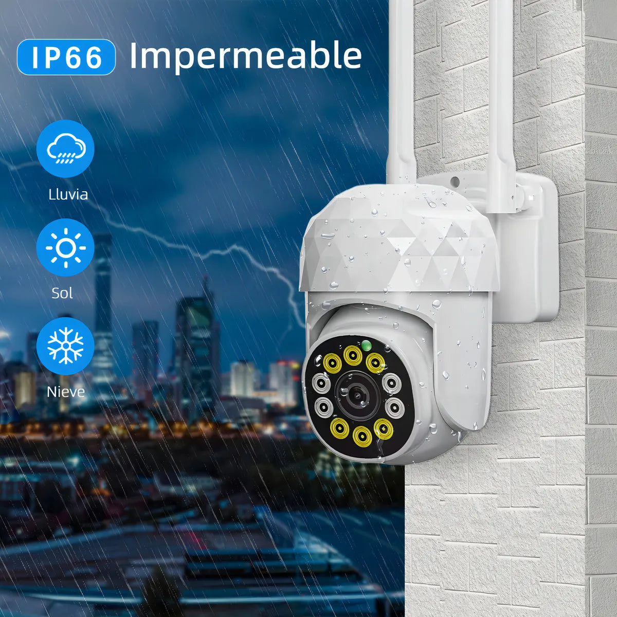 Camara WiFi V380 Pro - Visión 360° con Detección de Movimiento, Resistente al Agua - Metacompras