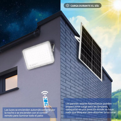 Reflector Solar Led Exterior 200w Con Control Remoto R42w200 - Metacompras