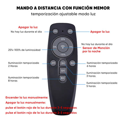 Lámpara Solar LED 1600W con Sensor de Movimiento para Jardín Resistente al Agua
