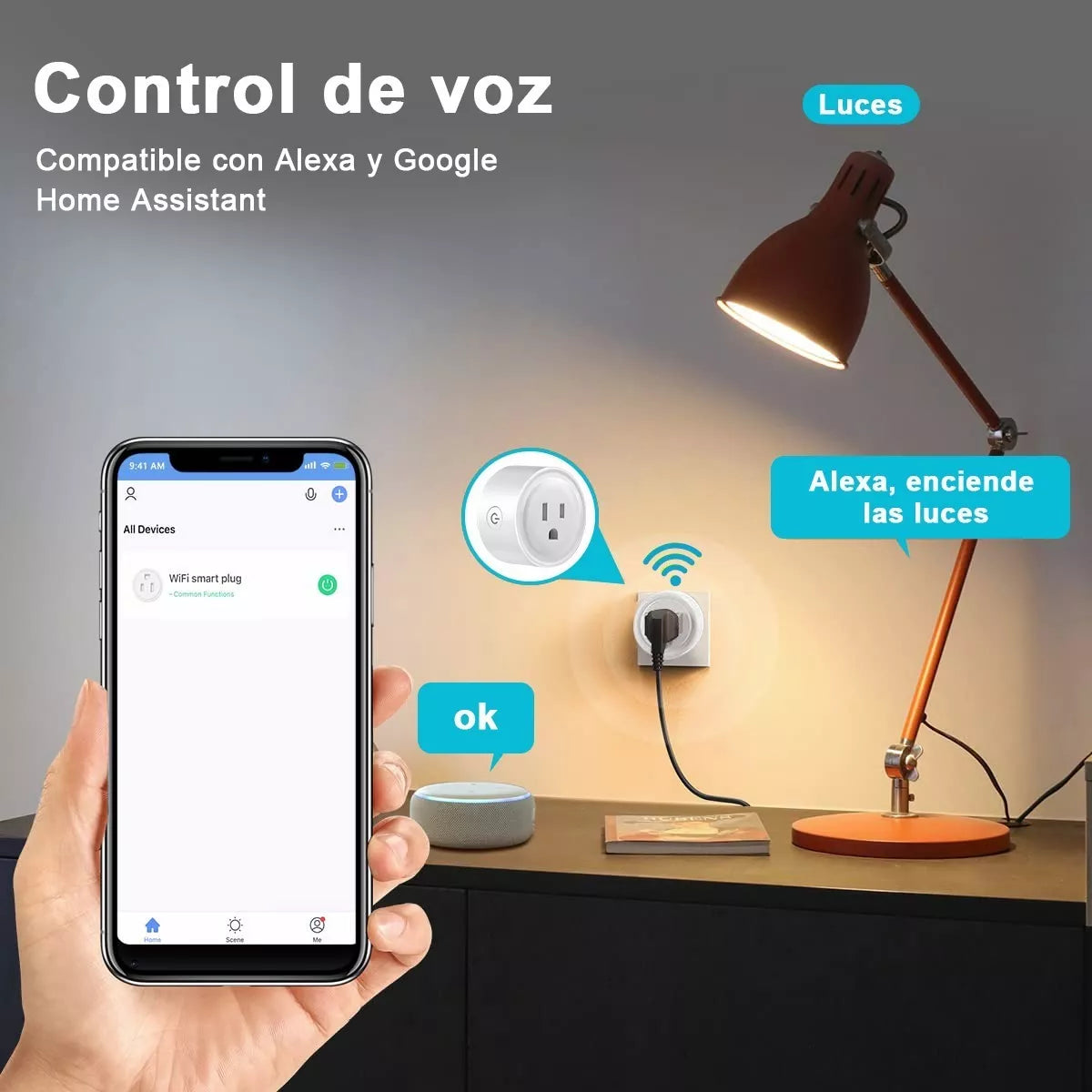 Pack de 4 Enchufes Inteligente Wifi Smart Plug Para Alexa Google Home - Metacompras