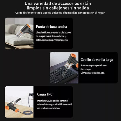 Aspirador De Coche Inalámbrico Portátil De 120w Y 9000pa - Metacompras