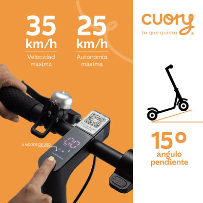 Scooter Eléctrico Plegable con Bluetooth - Velocidad 32 km/h y 350W