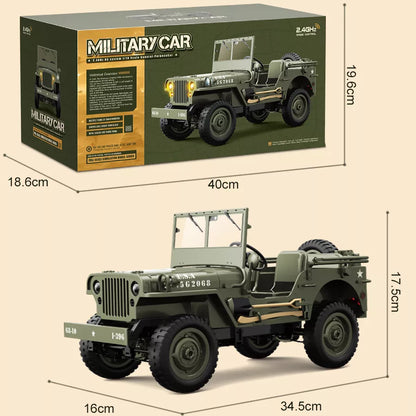 Coche Control Remoto Jjrc Jeep Willys MB1941 - Detalles Realistas y Luces LED - Metacompras
