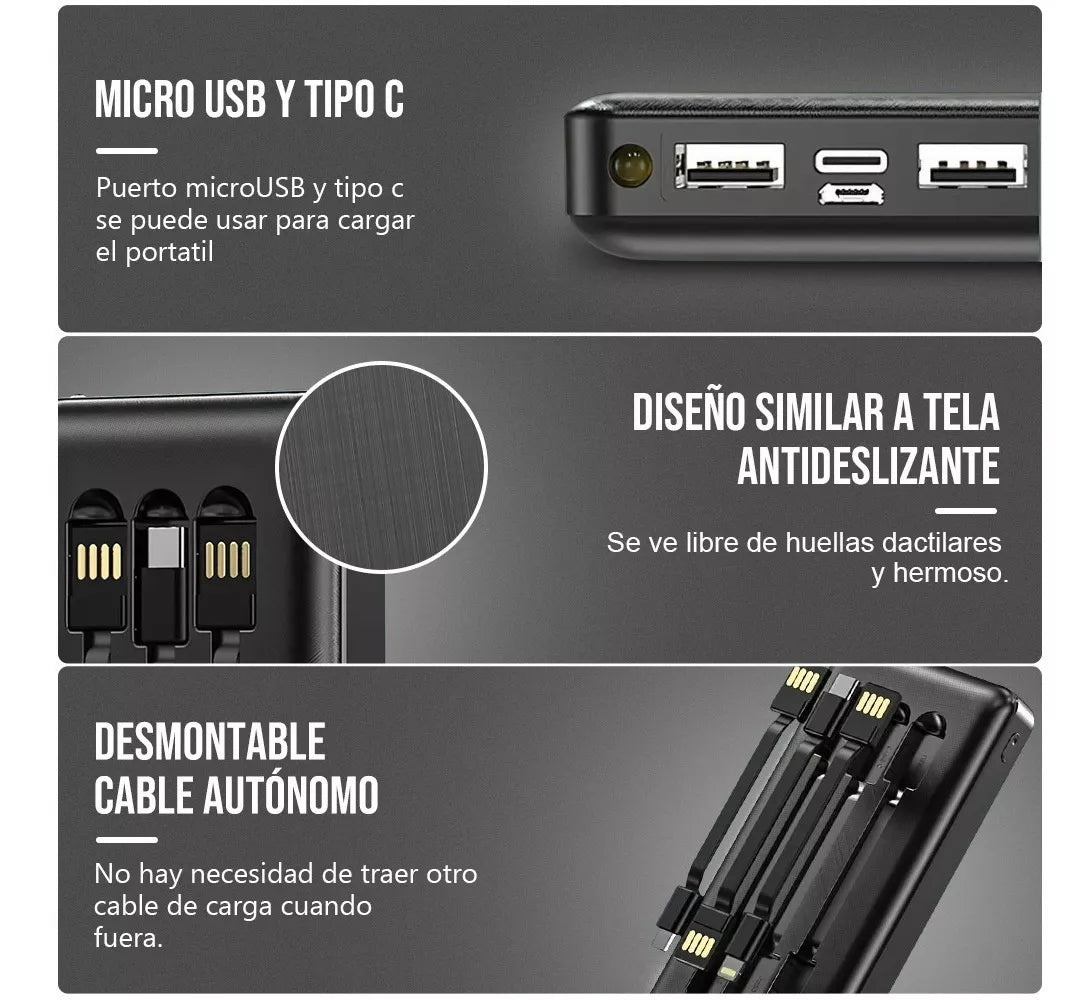 Power Bank Batería Portátil Solar Digital Led 12800mah - Metacompras