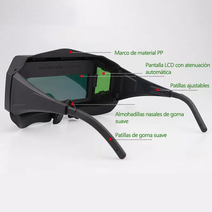 Careta Electronica Soldar Ventana Lateral Automática Lentes - Metacompras