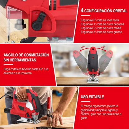Sierra Caladora Profesional 850w Con 6 Velocidades Y Láser - Metacompras