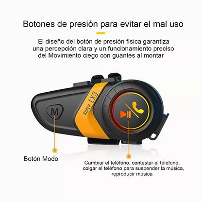 Auriculares Bluetooth Para Casco De Motocicleta 1200mah - Metacompras