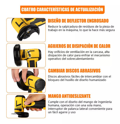 Mini Esmeril Angular Inalámbrica Pulidora 12v 75mm Batería - Metacompras