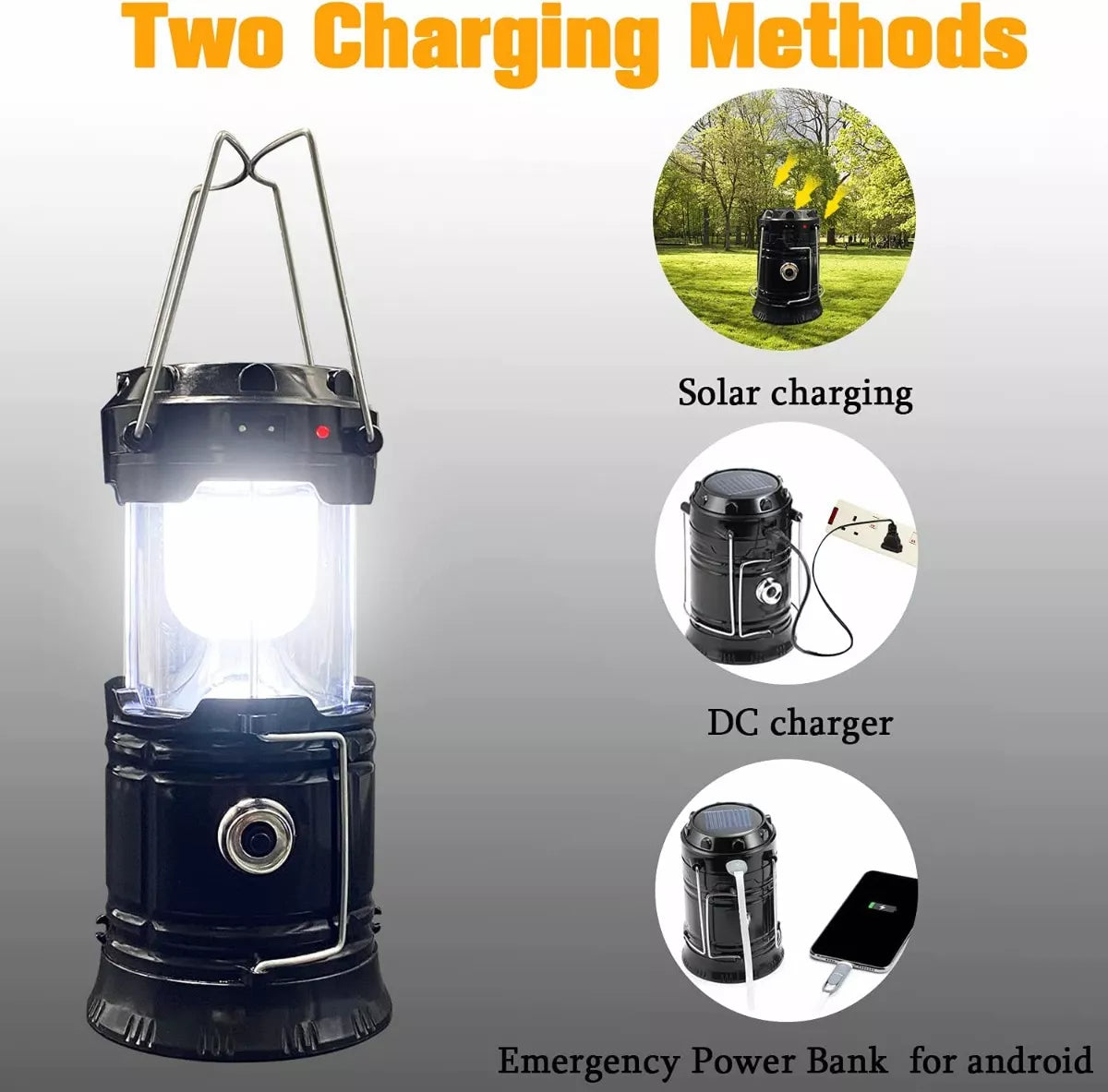 Lampara Camping Led Carga Solar Larga Vida Usb - Metacompras