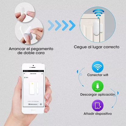 Sensor Inteligente Wifi Con Alarma De Seguridad Para Puertas - Metacompras
