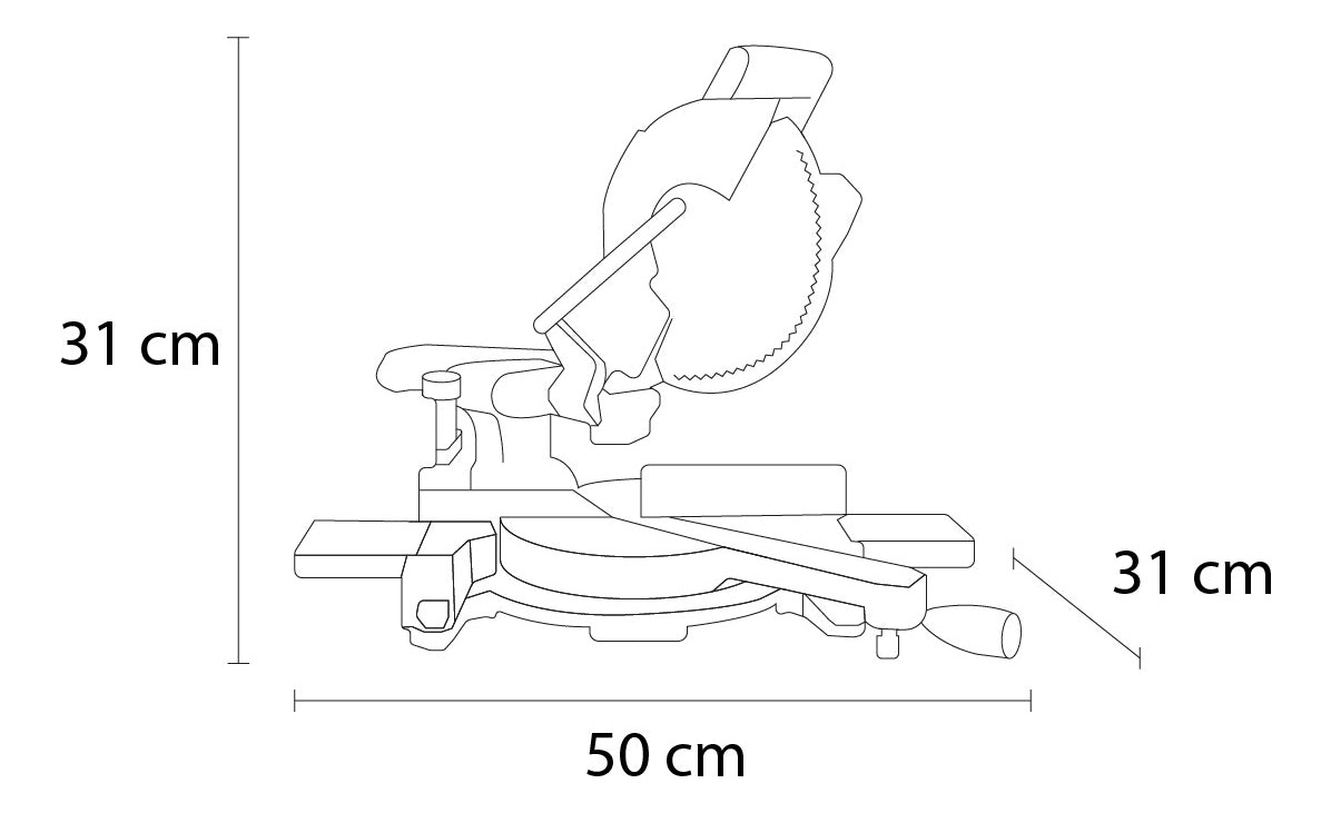 Sierra de Inglete Telescópica DENBEL 1200W 8 1/4" Precisión en Cortes 45° y 90° - Metacompras