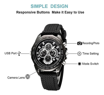 Reloj Espía con Cámara 1080P y Visión Nocturna para Seguridad Discreta
