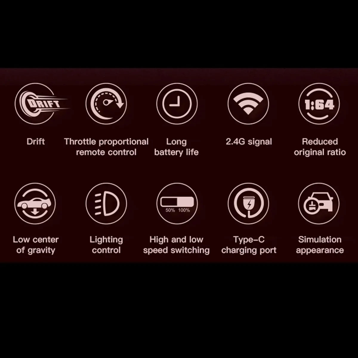 Mini Auto RC Drift 1:64 4WD con Luz LED - Diversión Compacta y Ágil